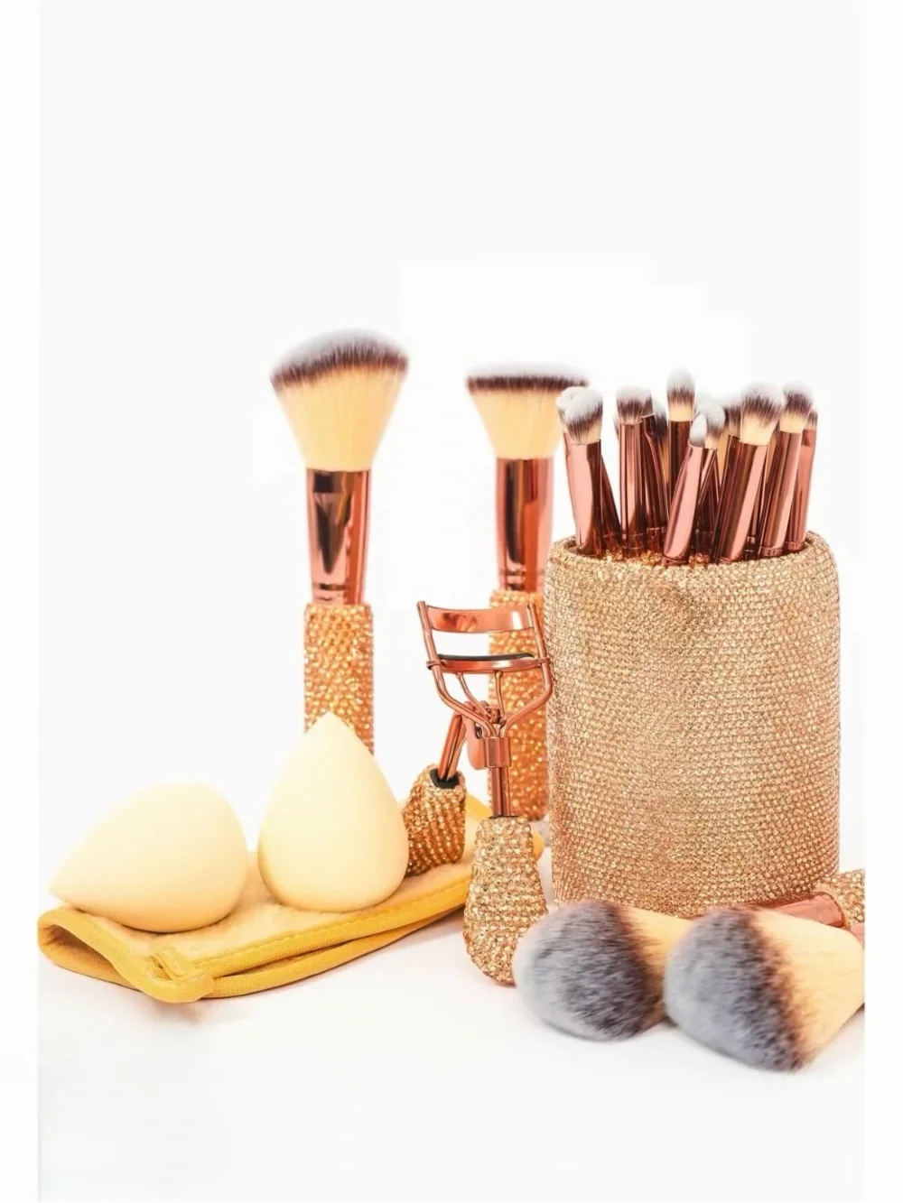 26-Piece Rose Gold Makeup Brush Set with Case
